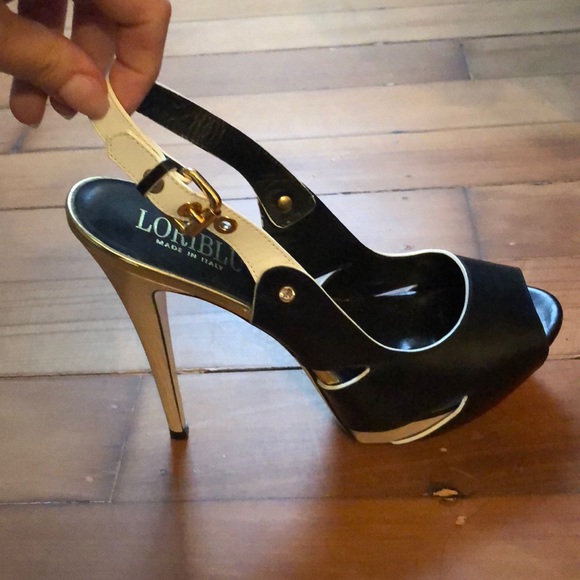 saint laurent heels gold
